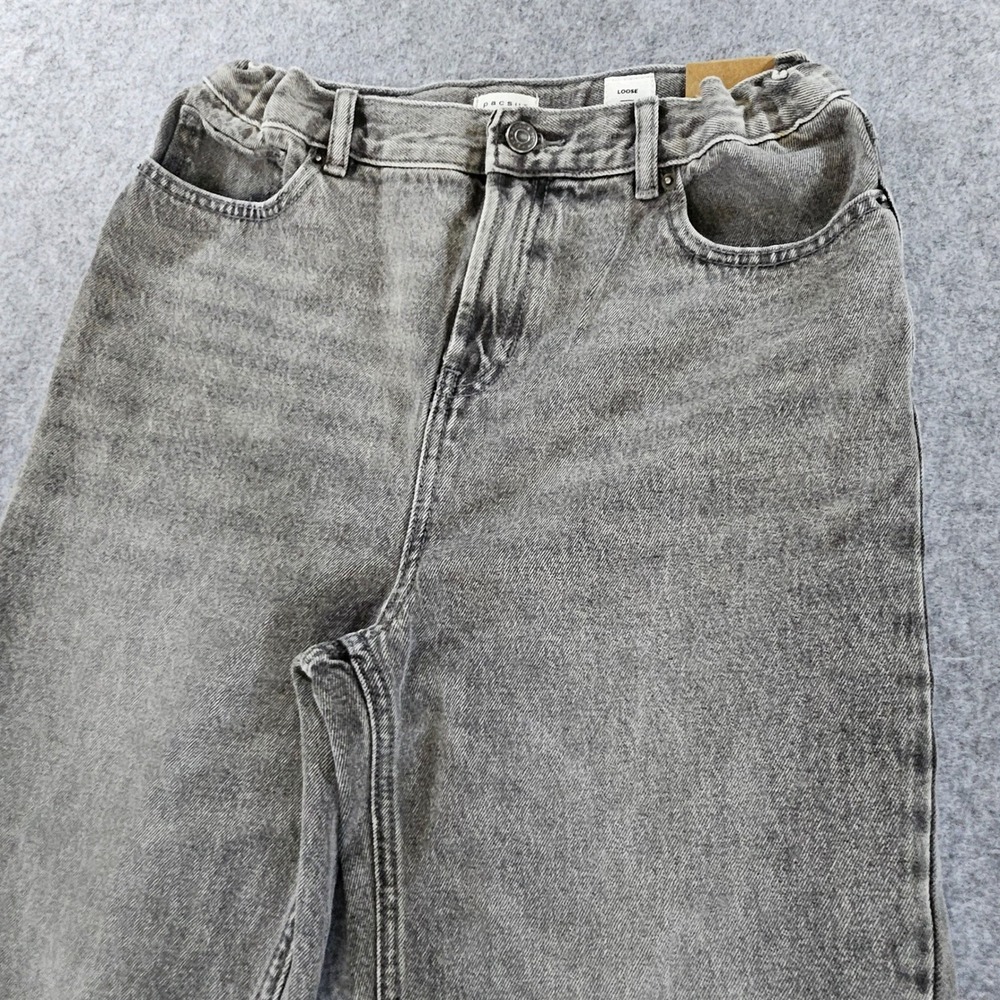 PacSun Kids Gray Acid Wash Loose Leg Mid Rise Rigid Denim Jeans Size 14 NWT